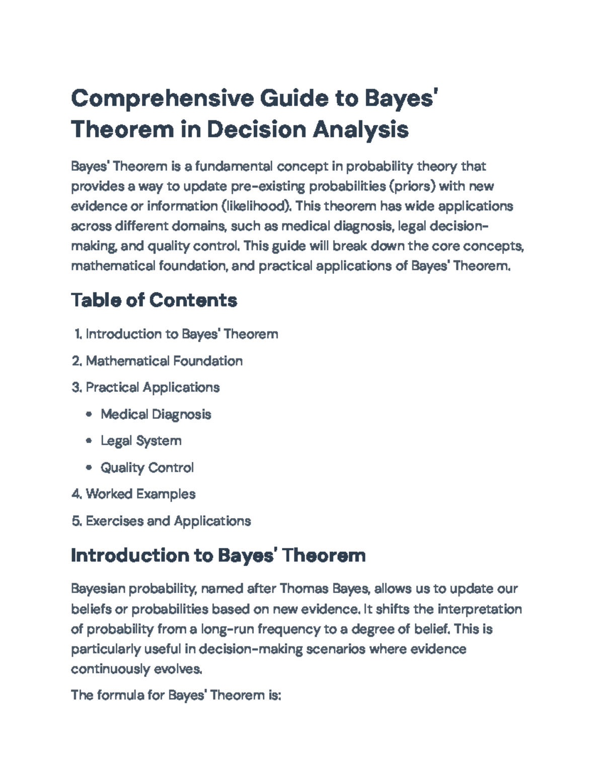 Bayes' Theorem Explained: Decision Analysis Guide for Students - Studocu