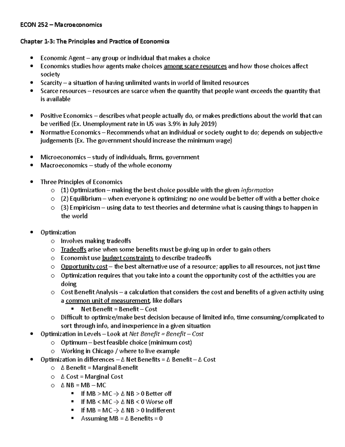 ECON252 Macroeconomics Notes - Class with Andres Vargas (Chapters 1-6 ...