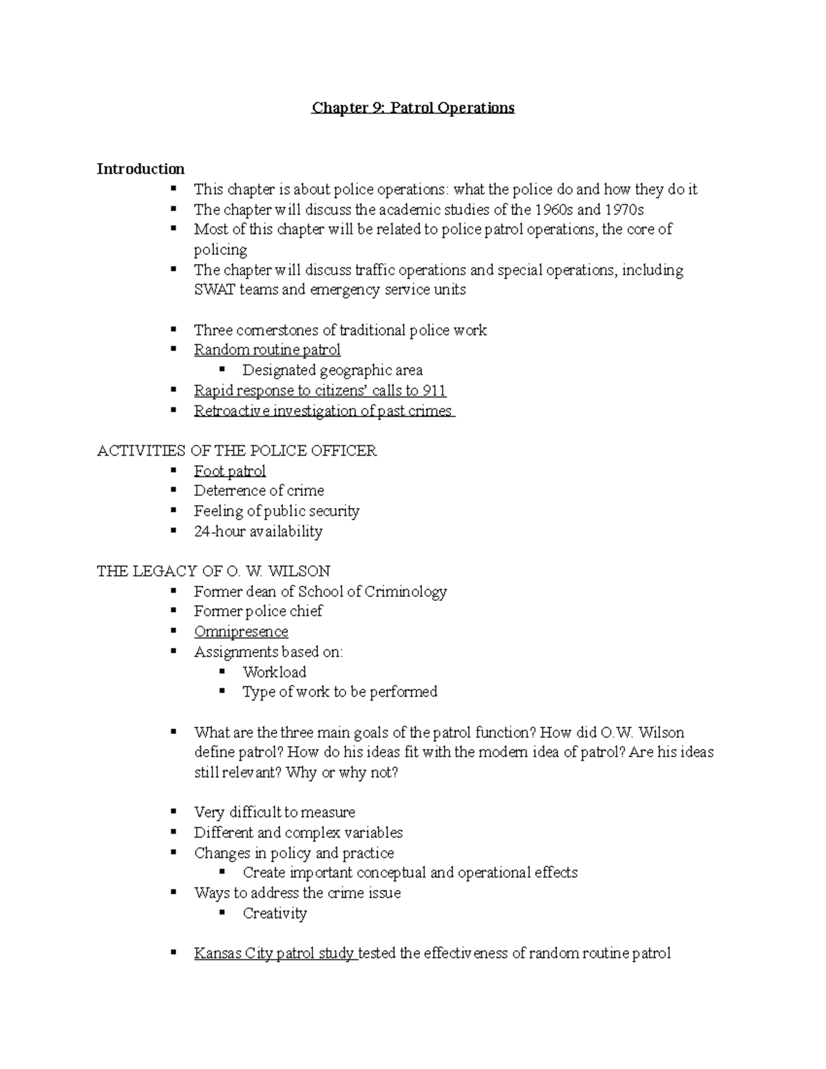 Patrol Operations: Insights from Chapter 9 of Policing Studies - Studocu