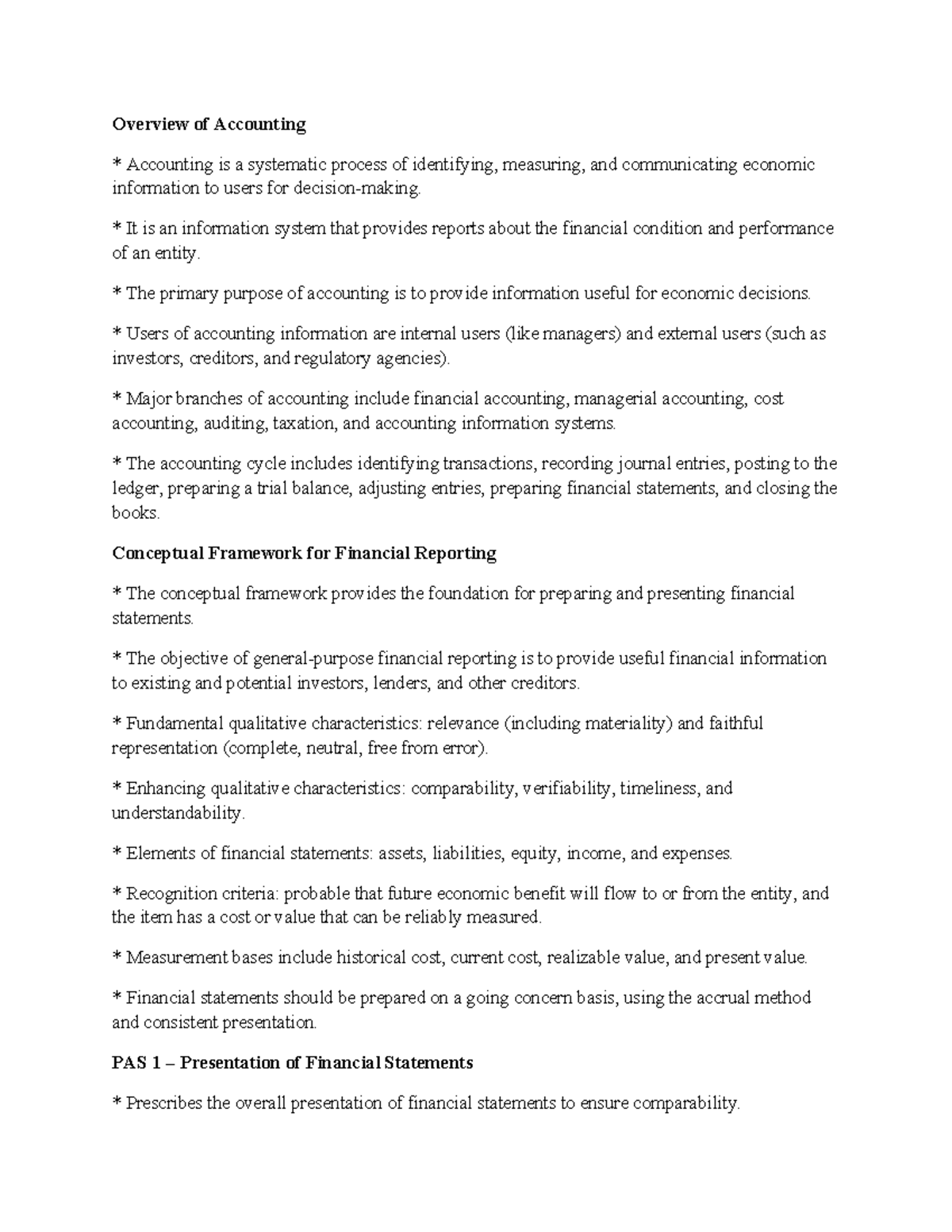 CFAS 101: Comprehensive Overview of Accounting Principles and Standards ...