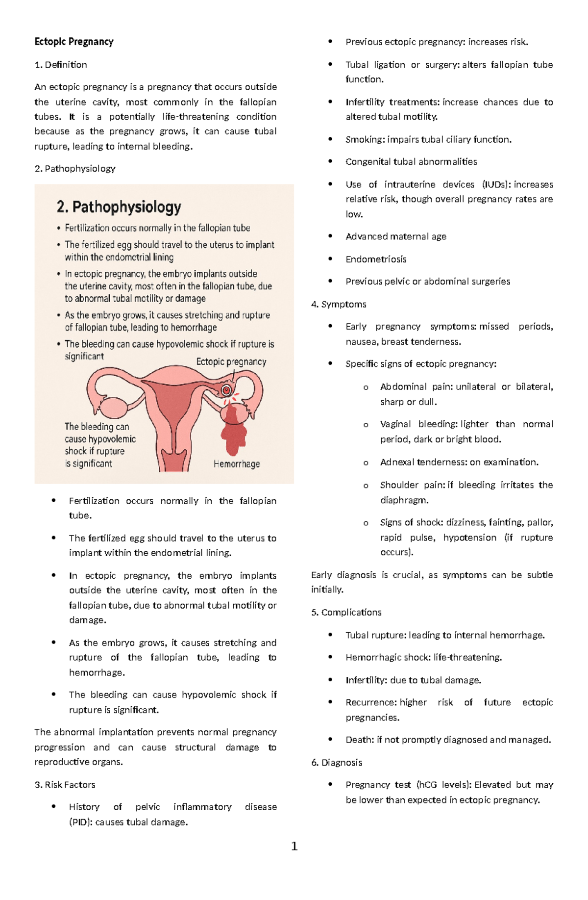 3rd Lecture on Ectopic Pregnancy: Risks, Symptoms, and Management - Studocu