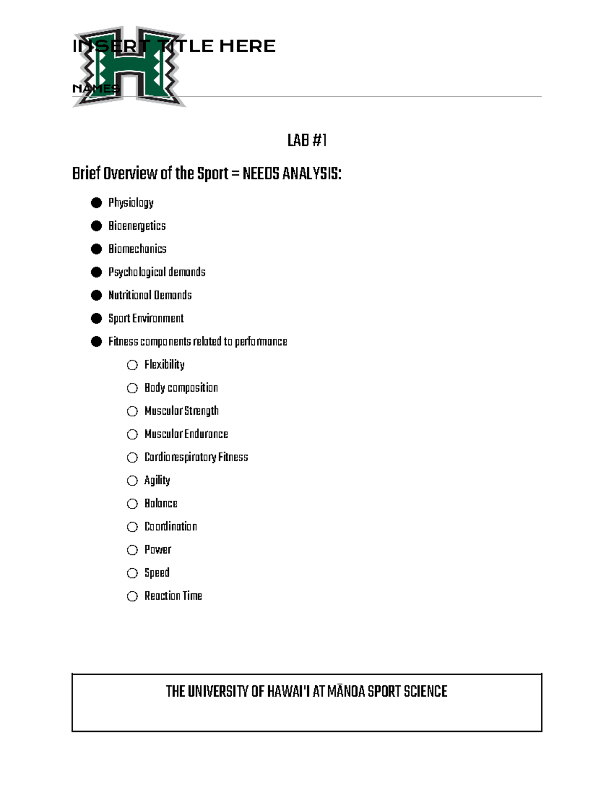 489 Project Outline - NAMES LAB Brief Overview of the Sport = NEEDS ...