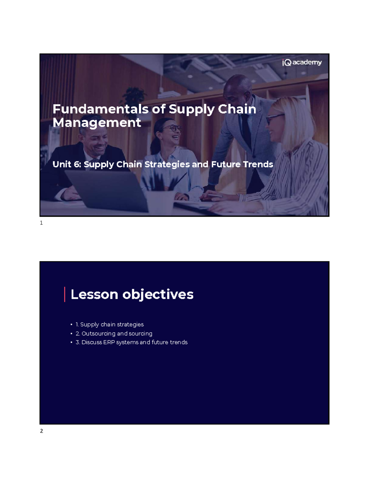 FSM Unit 6: Supply Chain Strategies & Future Trends Overview - Studocu