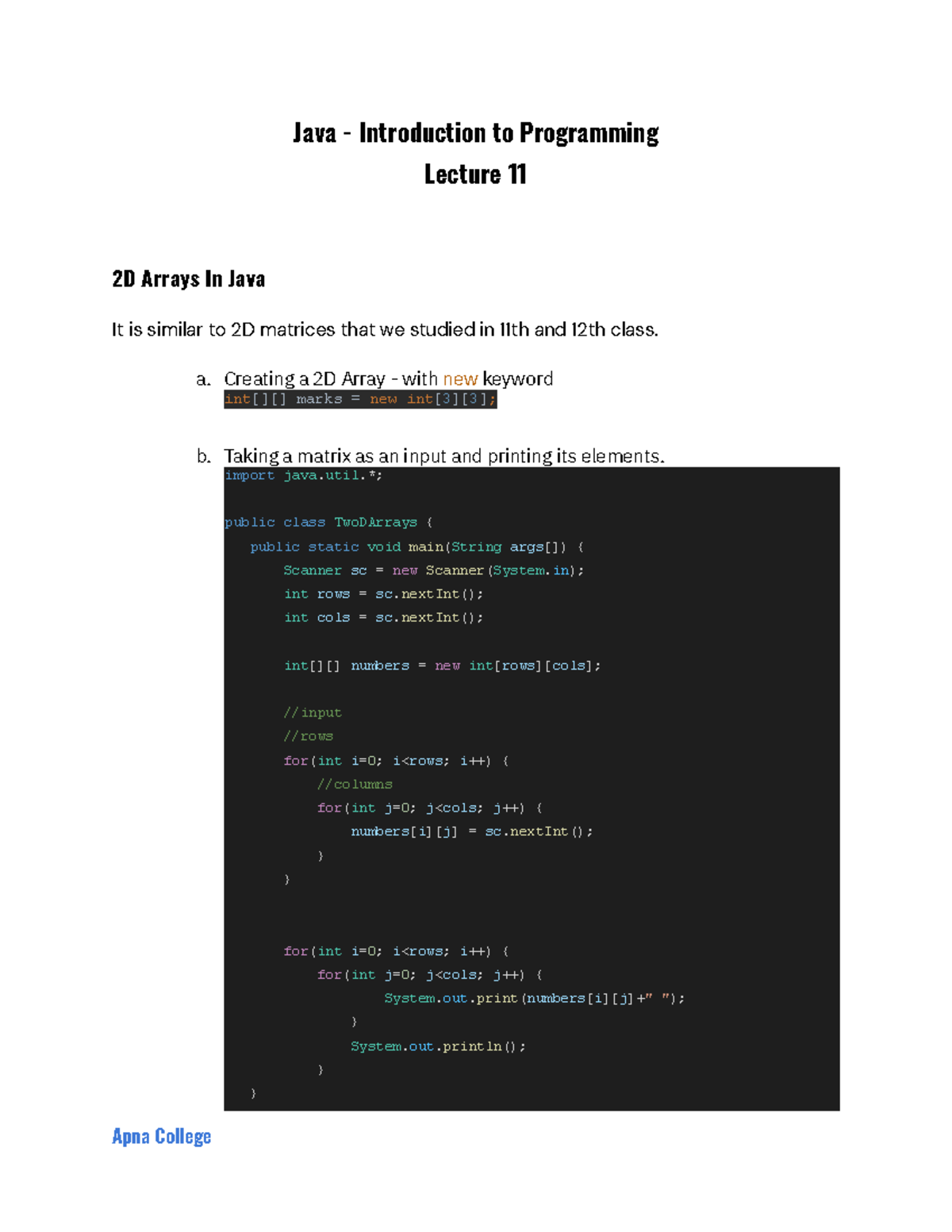 Java Lecture 11 - JAVA - Java - Introduction to Programming Lecture 11 ...