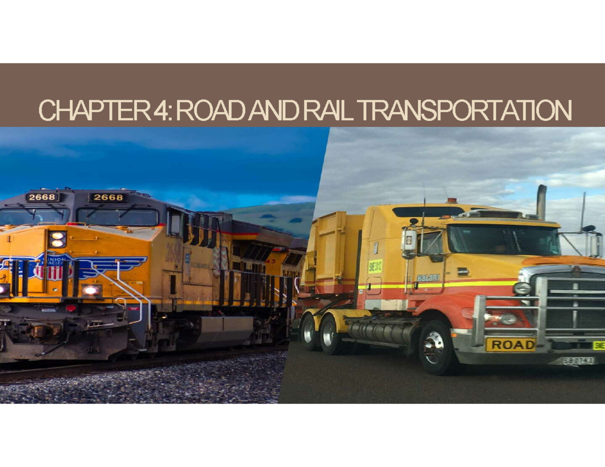 CHAPTER 4: ROAD AND RAIL TRANSPORTATION Overview and Key Concepts - Studocu