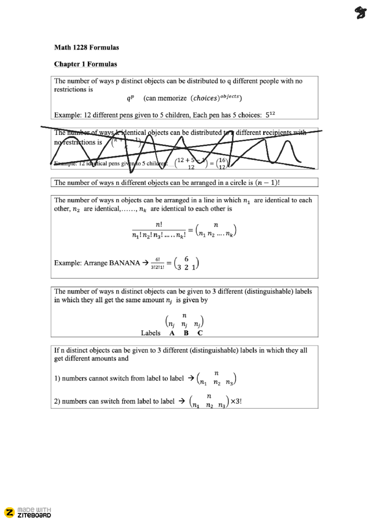 1228 Exam Formula Sheet - 2257 - Studocu