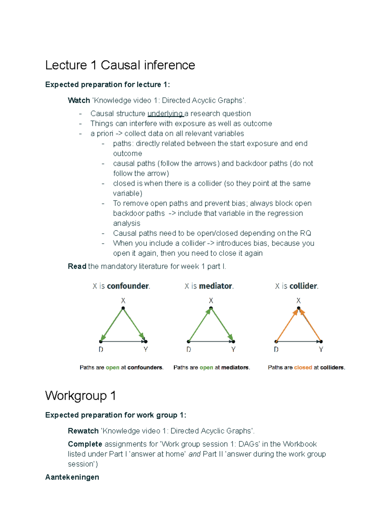 Lecture 1 & 2 Notes on Causal Inference & Regression Analysis (ARM ...
