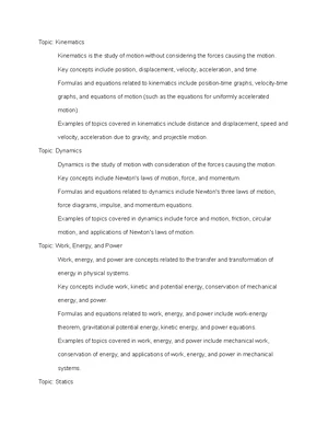 Forces and Motion - Study Notes & Assignments - Studocu