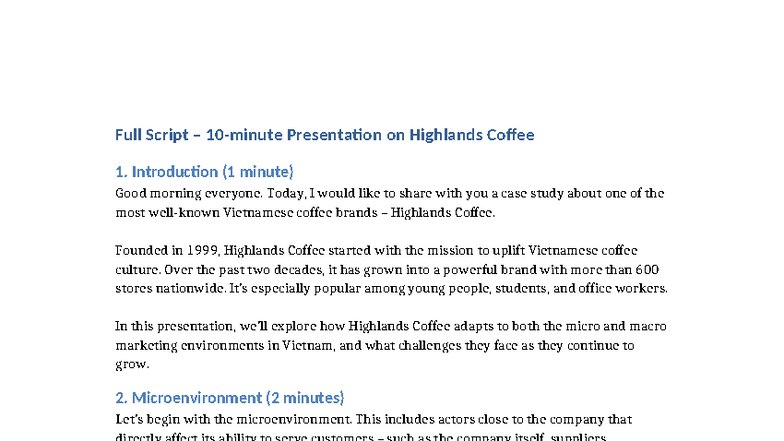 Highlands Coffee Case Study Presentation: Marketing Insights ...