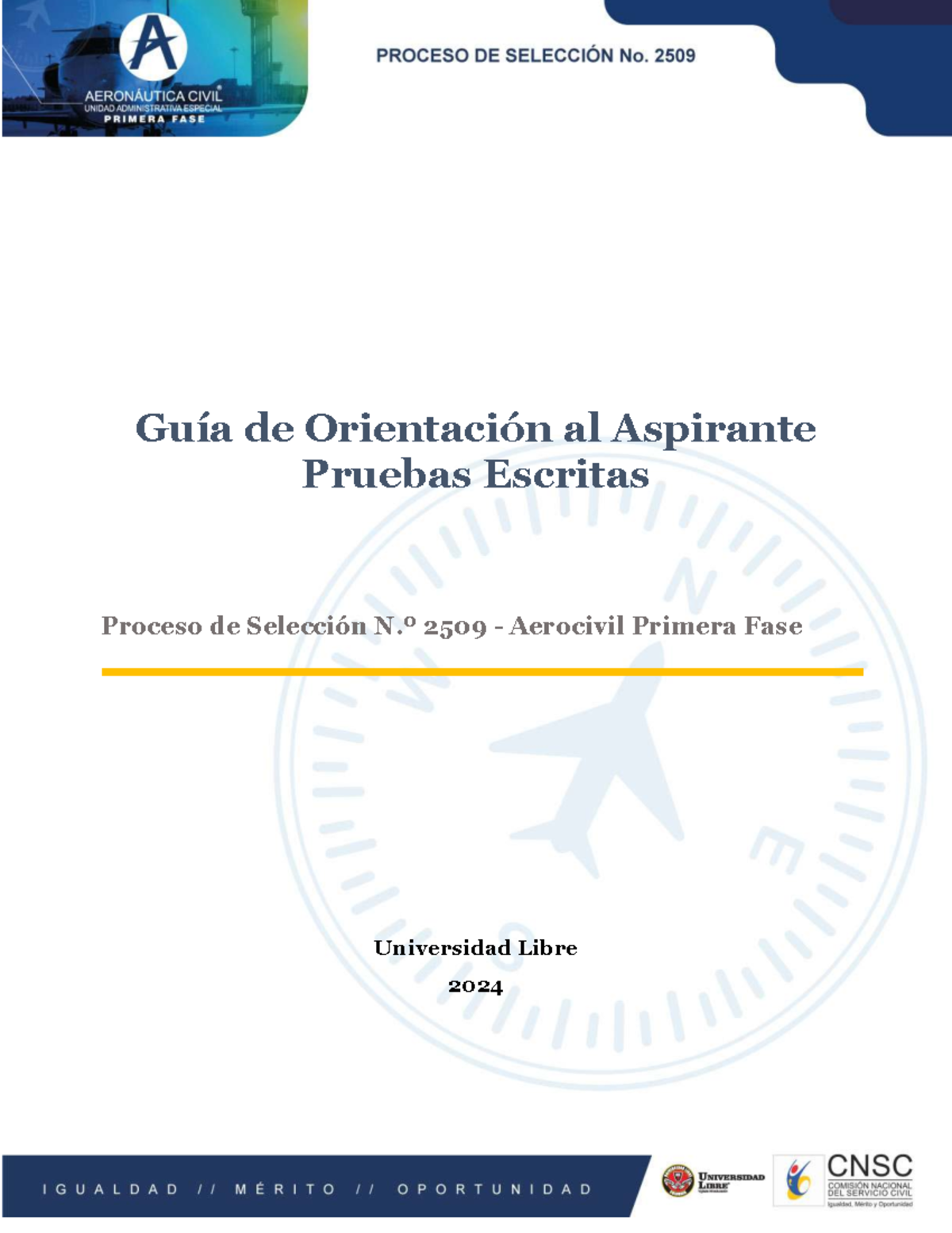 Guía de Orientación al Aspirante para Pruebas Escritas N.º 2509 ...