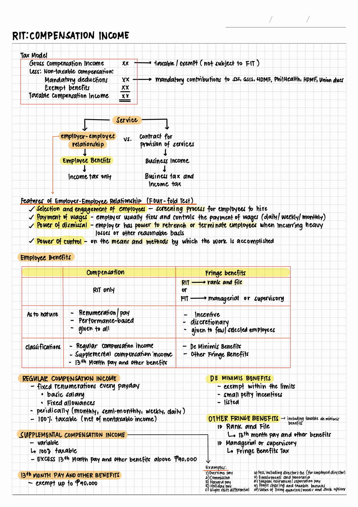 06.1 RIT Compensation Income Tax Model and Benefits Overview - Studocu