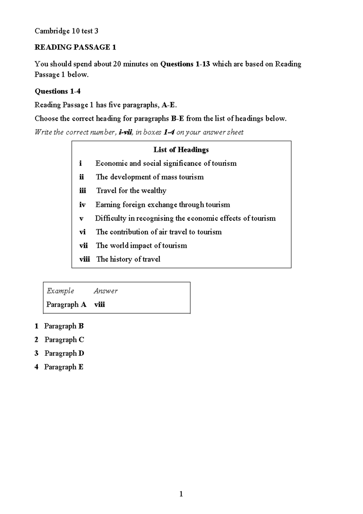 Cambridge 10 Test 3 - Reading Passage Analysis and Questions - Studocu