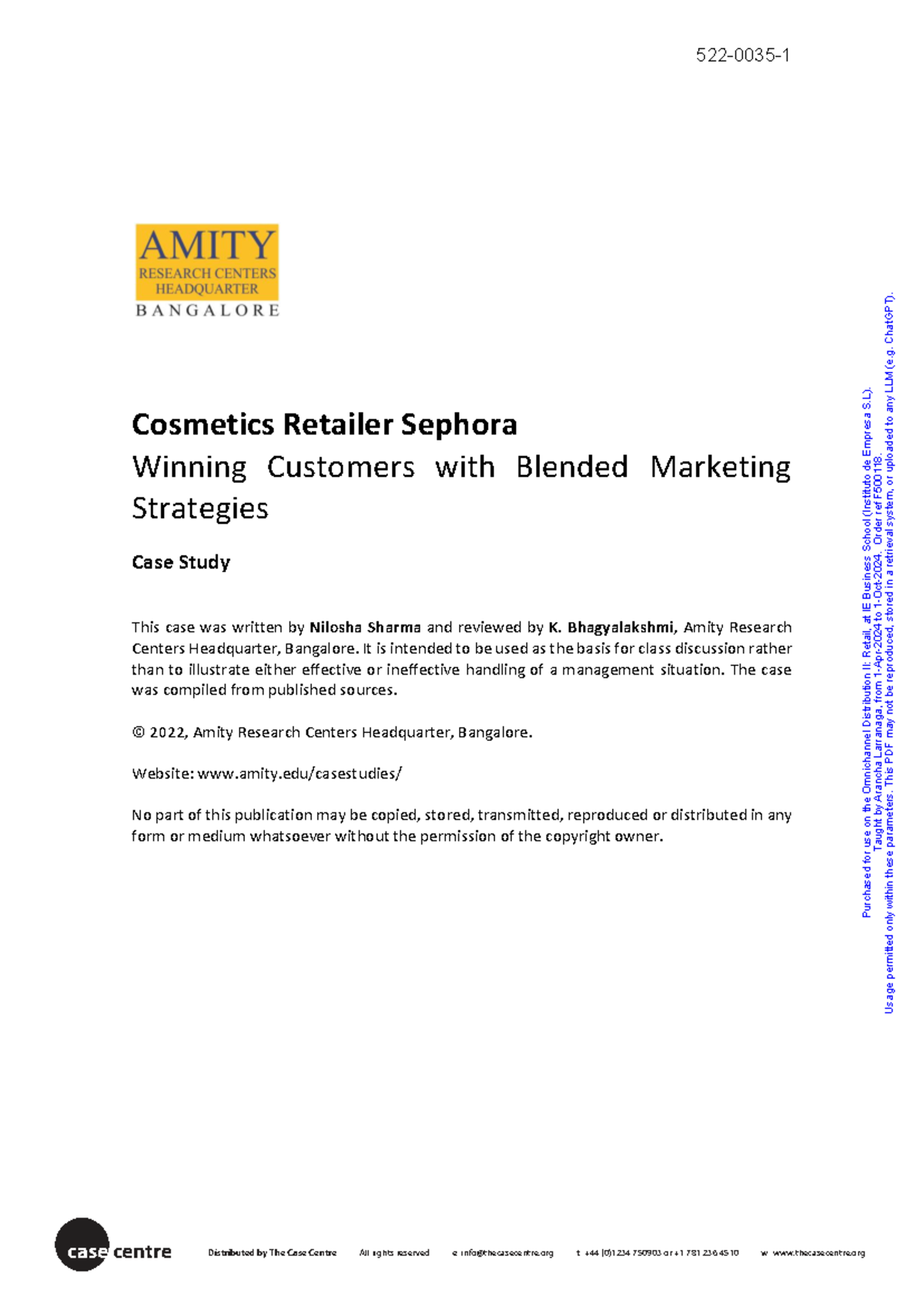 Omnichannel Marketing Strategies of Sephora: A Case Study (OM II) - Studocu