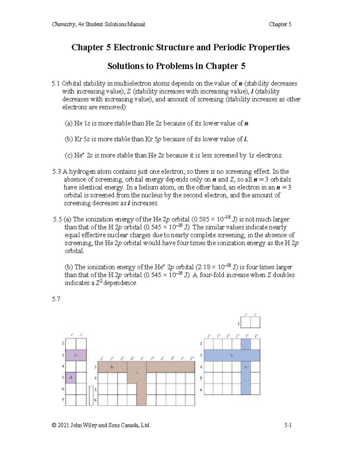 C5 Answers - Chapter 5 Electronic Structure and Periodic Properties ...