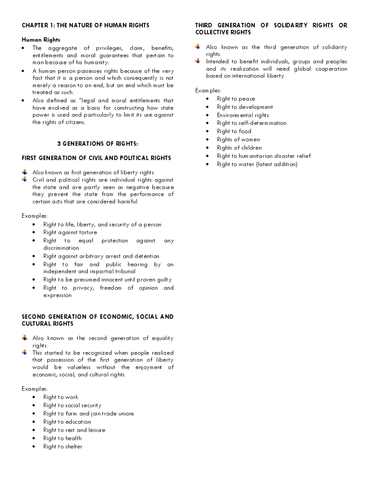 Human Rights Notes - CHAPTER 1: THE NATURE OF HUMAN RIGHTS Human Rights ...
