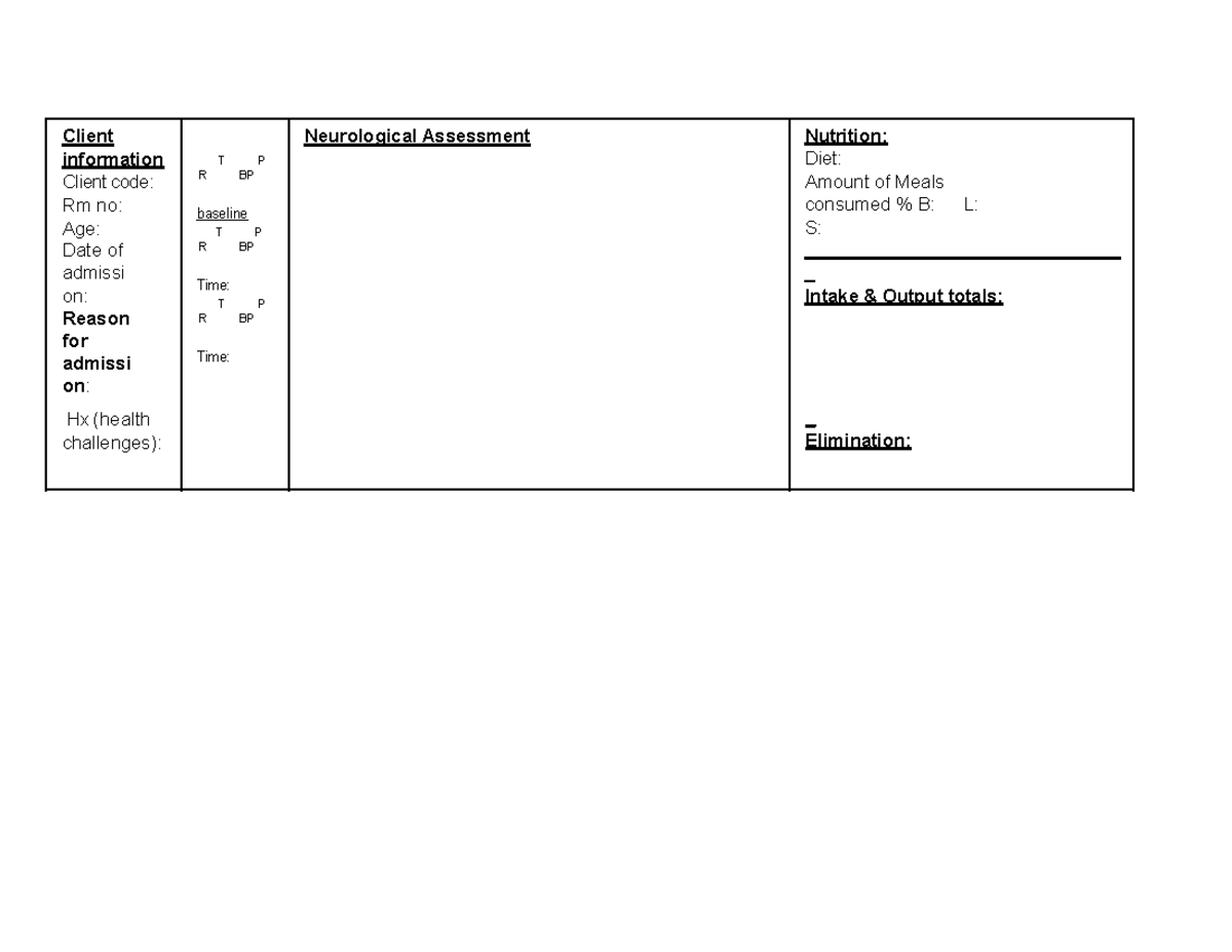 Respiratory Assessment - Student Name: Felicity Villarin Client ...