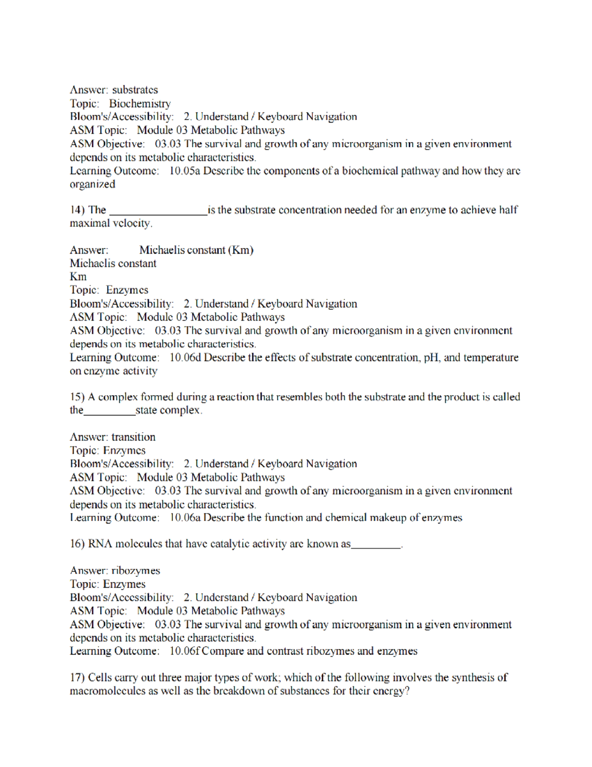 Biochemistry 2: Metabolic Pathways & Enzyme Function Study Guide - Studocu