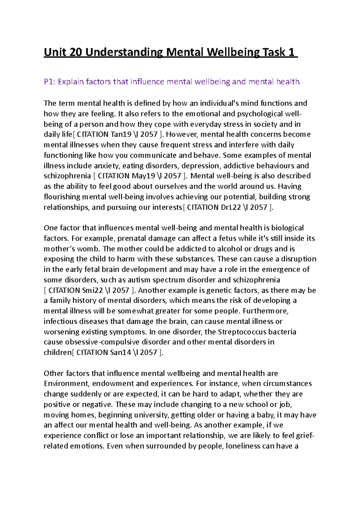 Unit 20 Understanding Mental Wellbeing - Task 1 Analysis and Insights ...