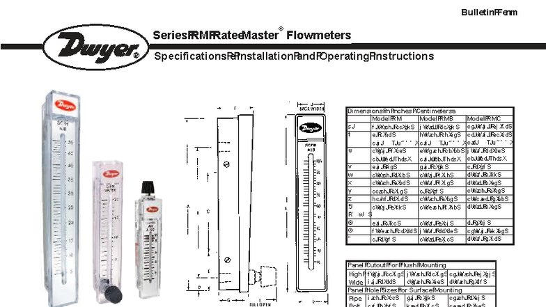 Dwyer RM Series Flowmeter Installation & Operating Manual - Studocu