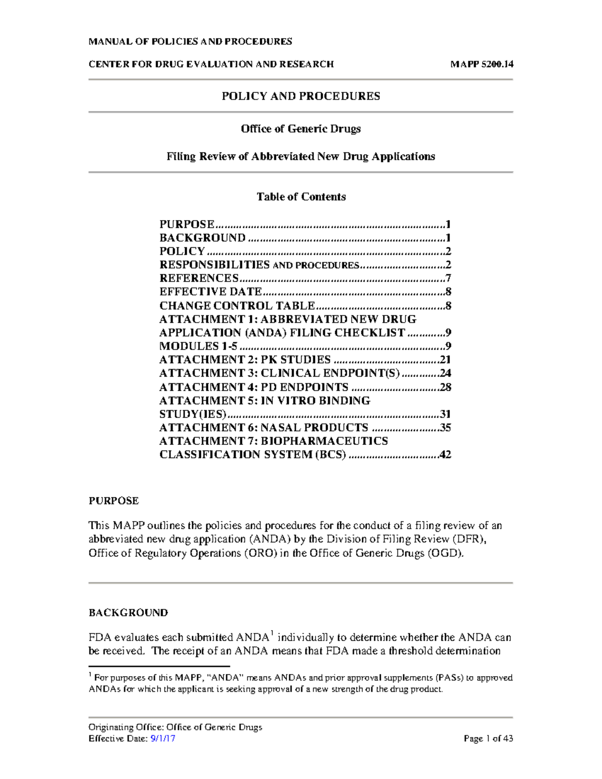 MAPP 5200.14: Filing Review Procedures for Abbreviated New Drug ...