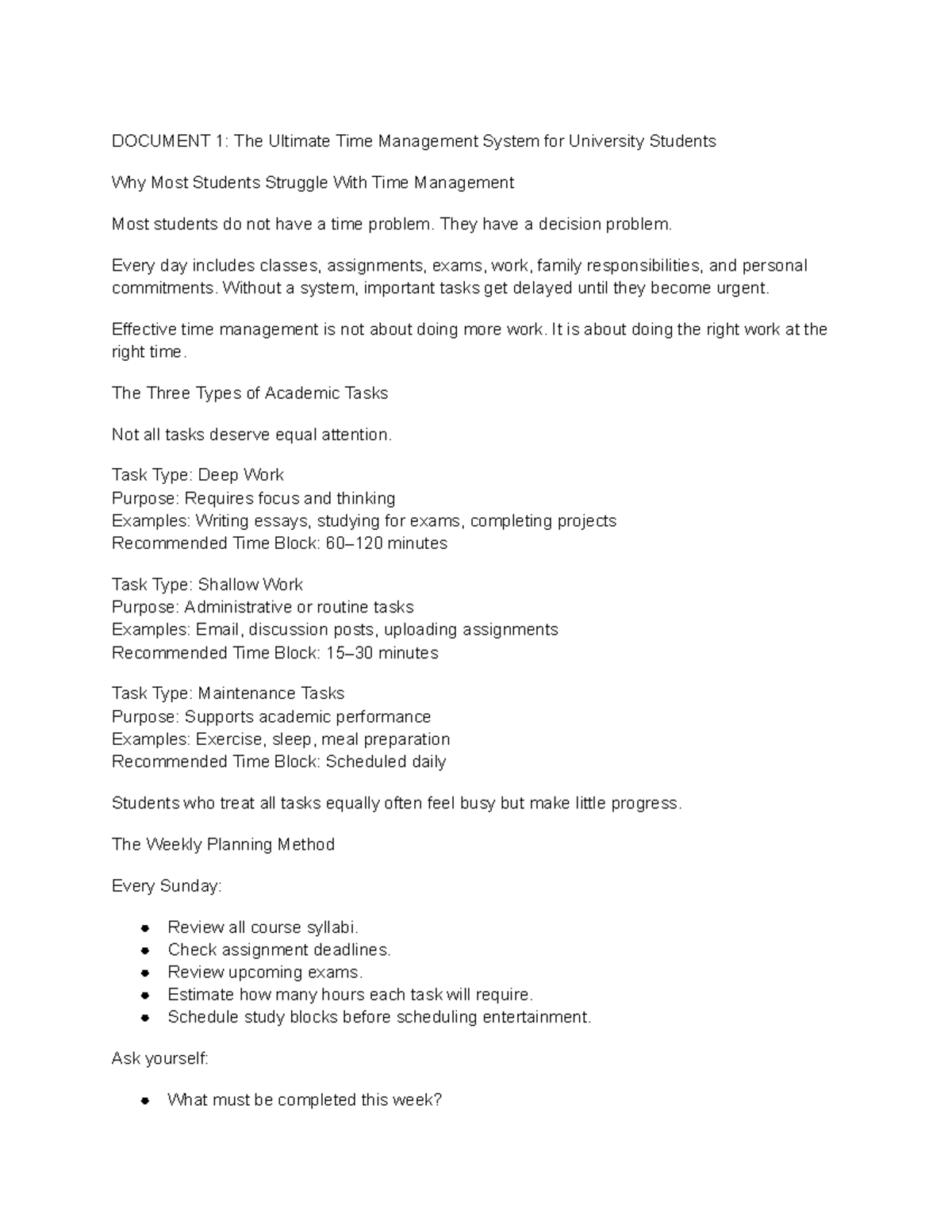 Time Management Strategies for University Students: A Guide - Studocu