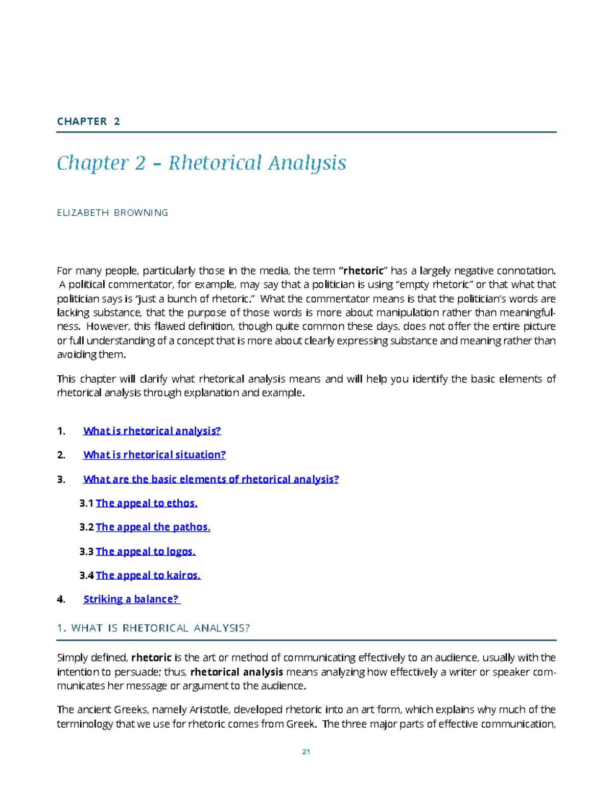 Textbook Chapter 2: Understanding Rhetorical Analysis Techniques - Studocu