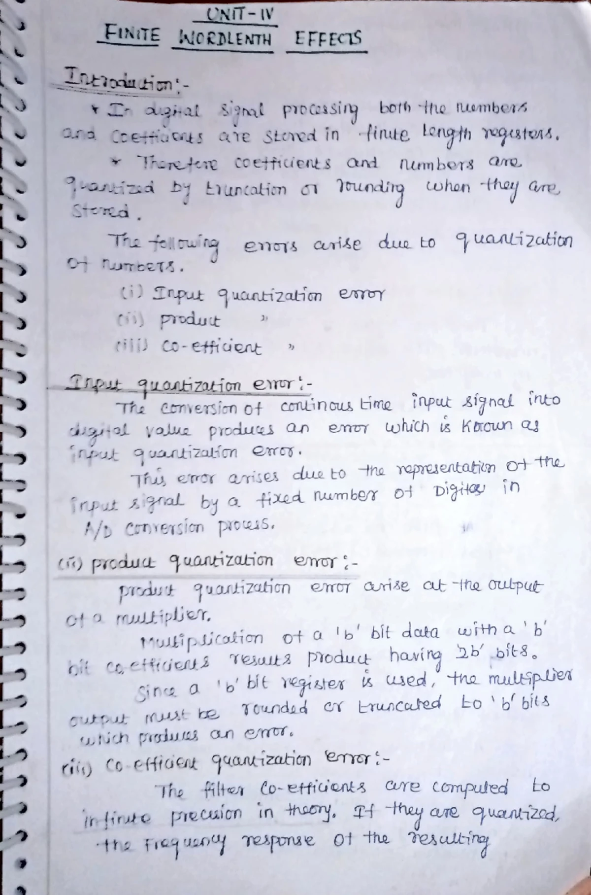 Dsp unit 4-1 - Anna University DSP Notes - to FINITE WORDLENGTH The ...