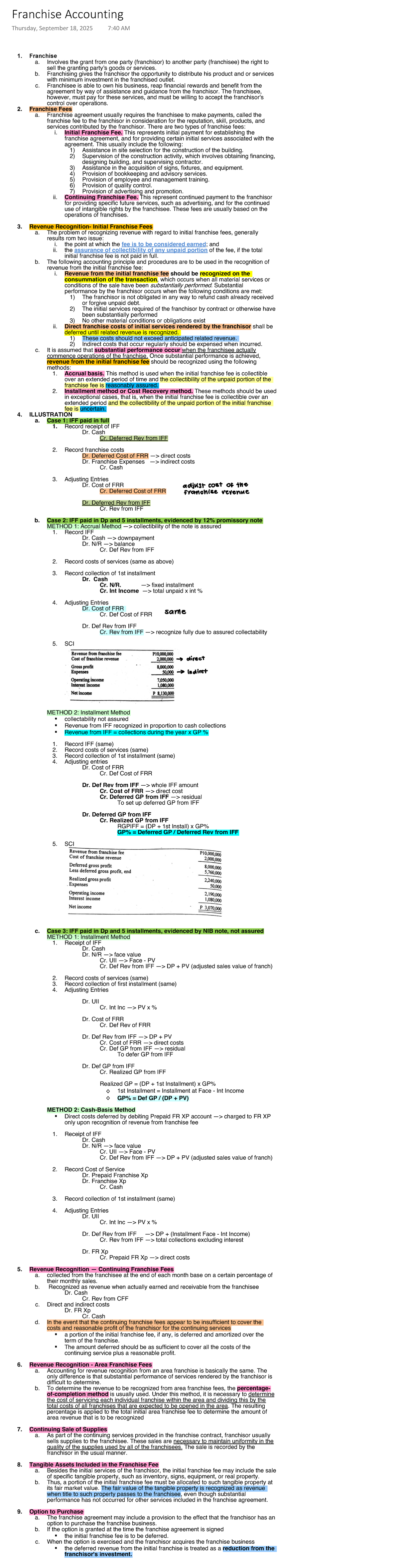 Franchise Accounting Overview: Key Concepts and Revenue Recognition - Document Preview