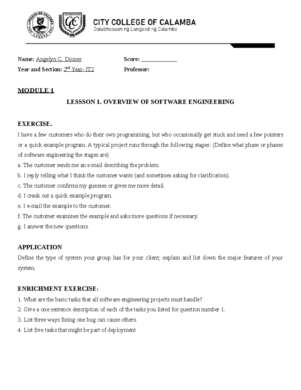 SE202 - Software Engineering Lessons & Exercises for IT2 Students - Studocu