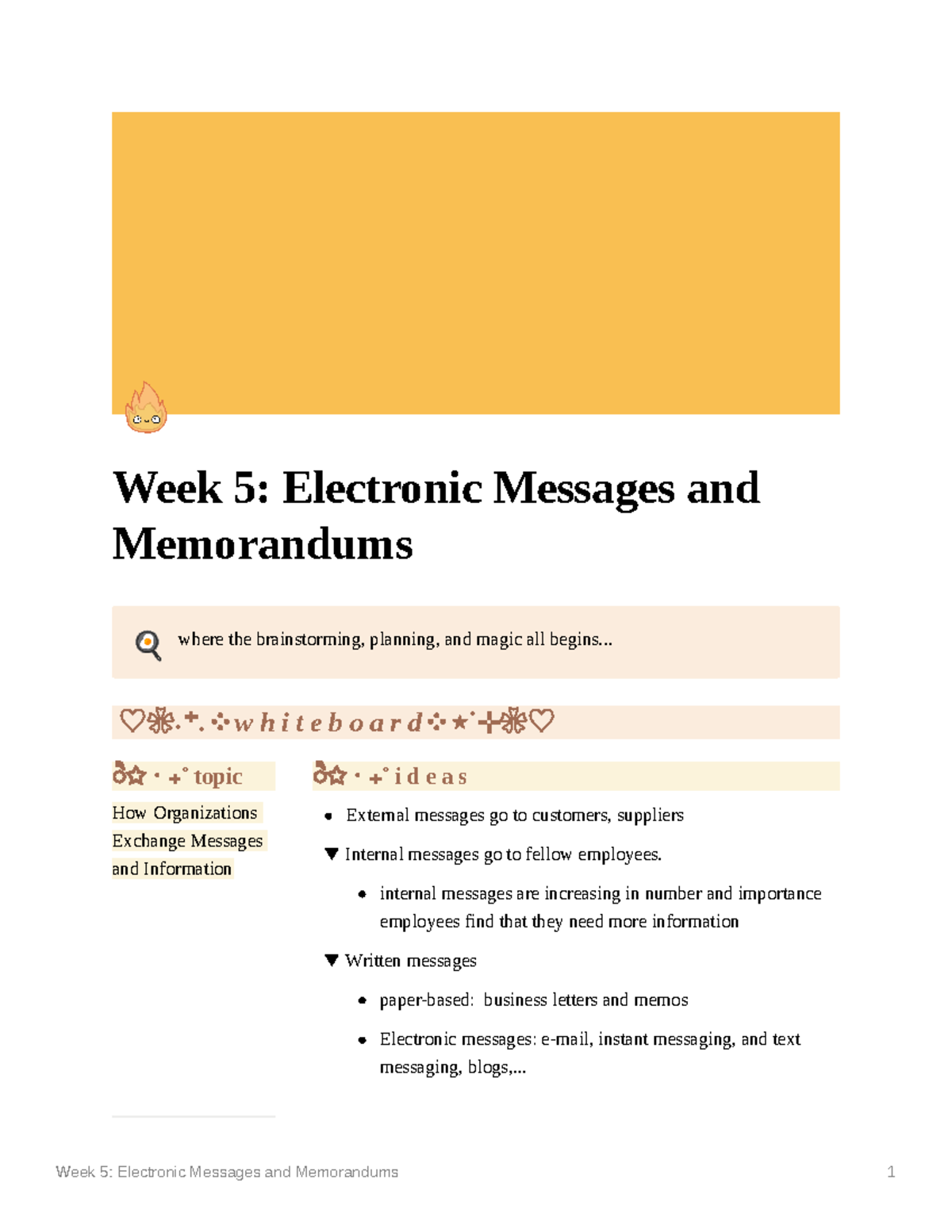 Week 5: Exploring Electronic Messages & Memorandums in Communication ...