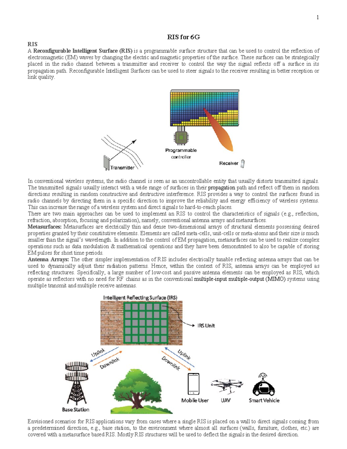 RIS for 6G: Understanding Architectural Advances & Applications - Studocu