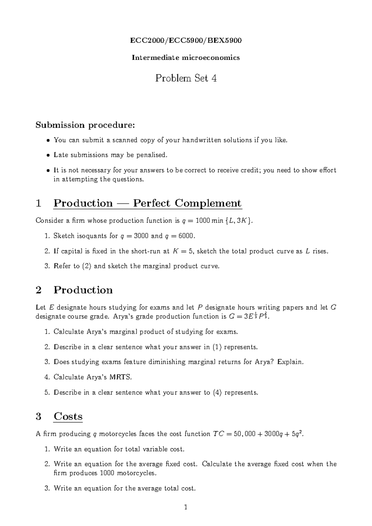 Tutorial 4 questions - Problem set 4 - ECC2000/ECC5900/BEX Intermediate ...