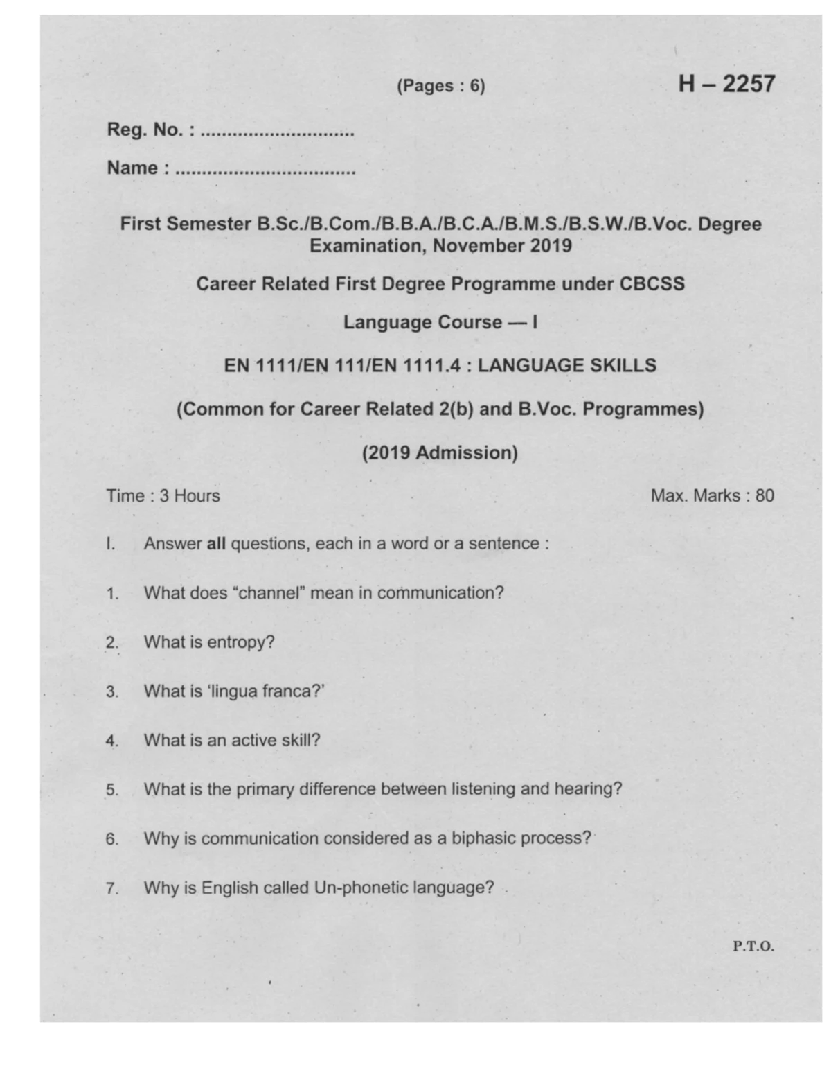 Language-Skills question paper-EN-1111 - English Language - Studocu