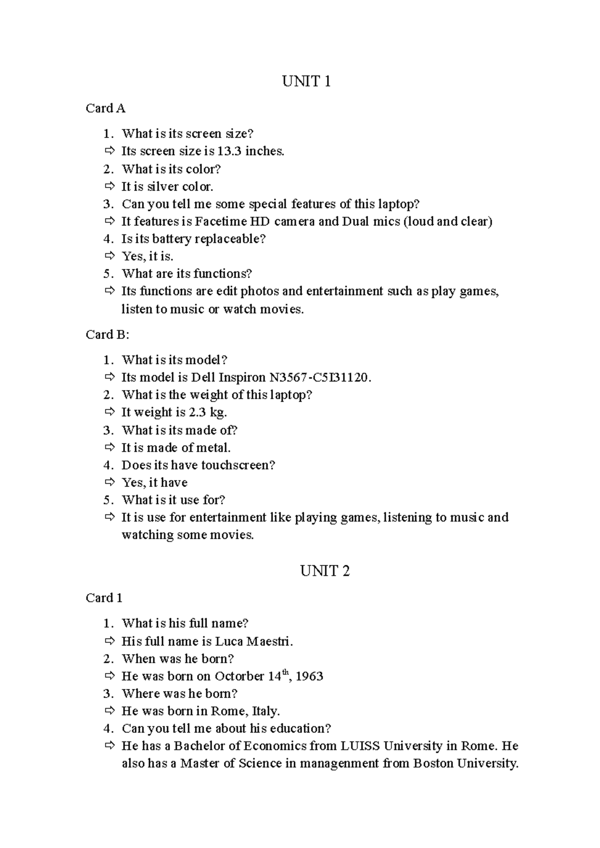 Speaking Exam Notes - ogtfcy - Studocu