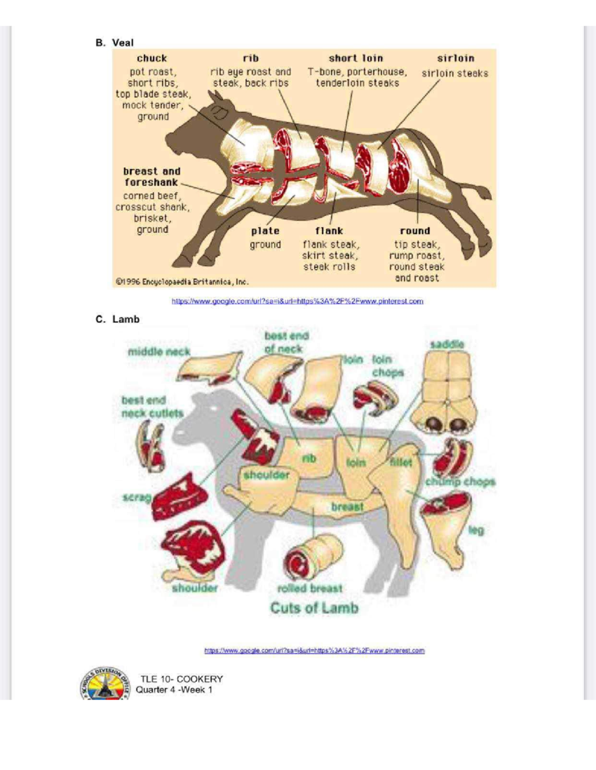 Untitled design - cheat sheet - B. Veal chuck rib short loin sirloin ...