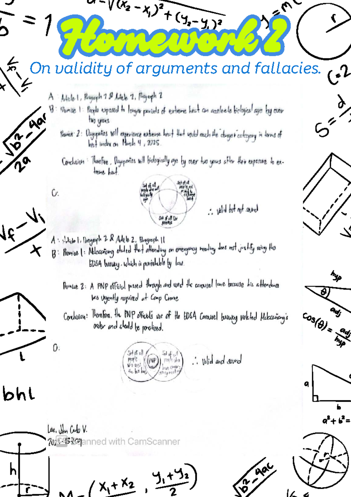 HW2-Math10-Lee - Validity of Arguments and Fallacies Analysis - Studocu