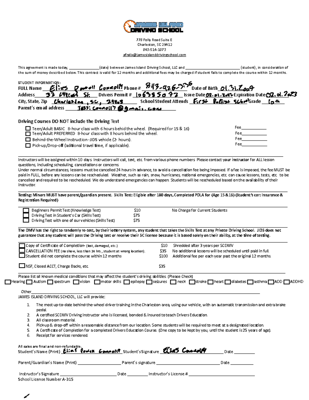 JIDS Registration Form 2022 - 778 Folly Road Suite E Charleston, SC ...