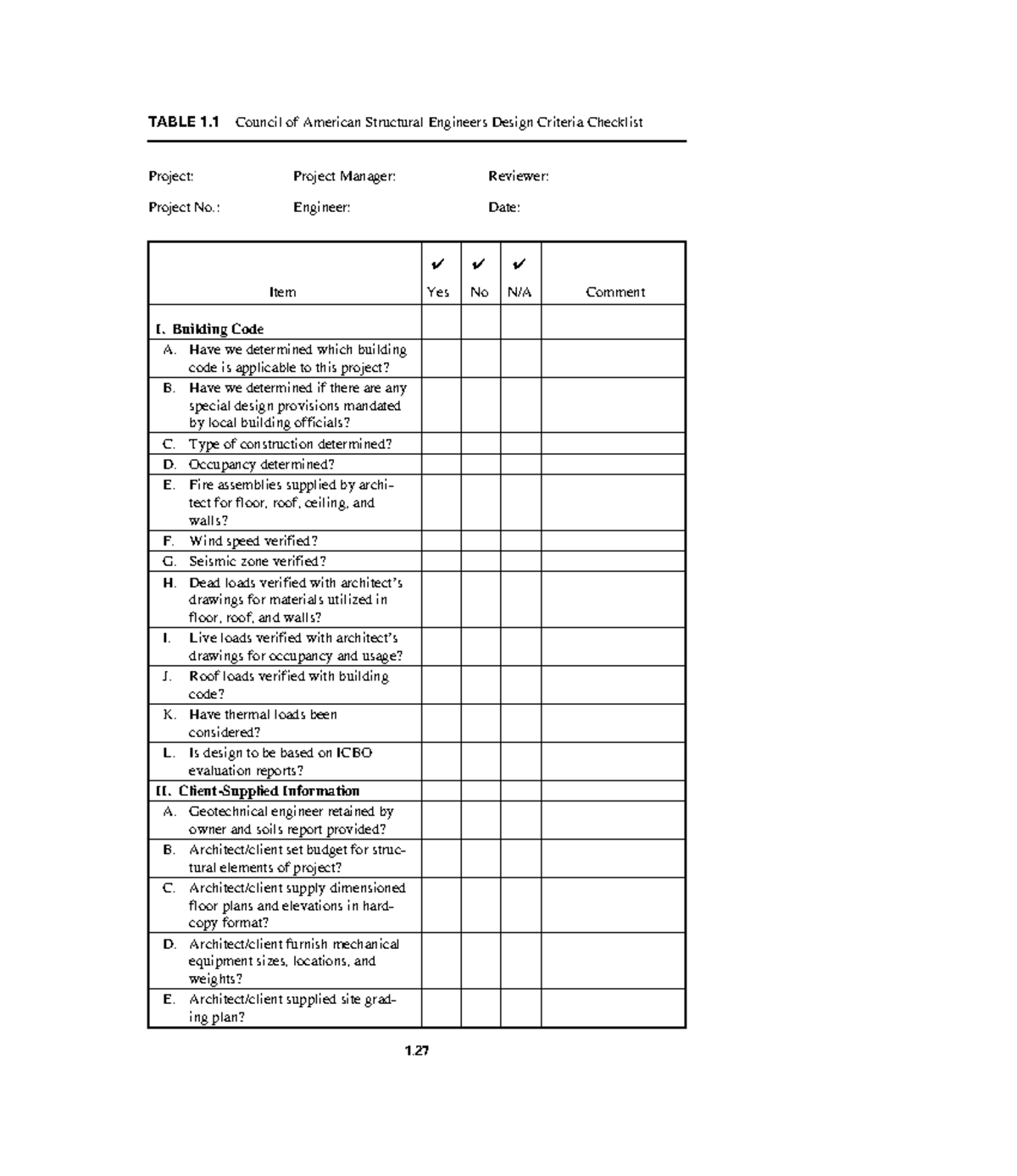 CSA Design Criteria and Calculation Review Checklist - Studocu