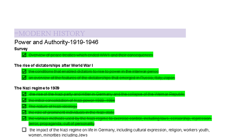HSC Modern History: Overview of WW1 Peace Treaties & Rise of ...