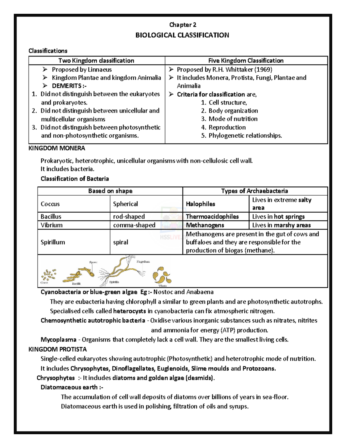 Chapter 2 & 3: Biological Classification & Plant Kingdom (BIO101) - Studocu