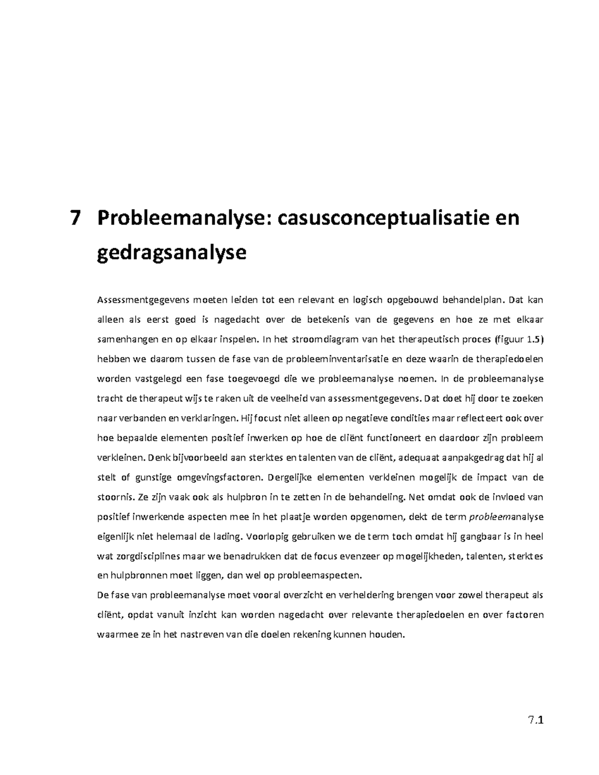 Cursus MTH 7: Probleemanalyse en Gedragsanalyse in Therapie - Studocu