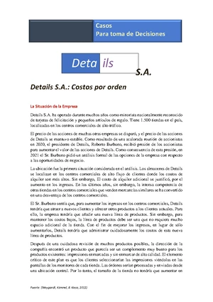 Ejercicios varios parciales 1-10: Cálculos y análisis de costos - Studocu