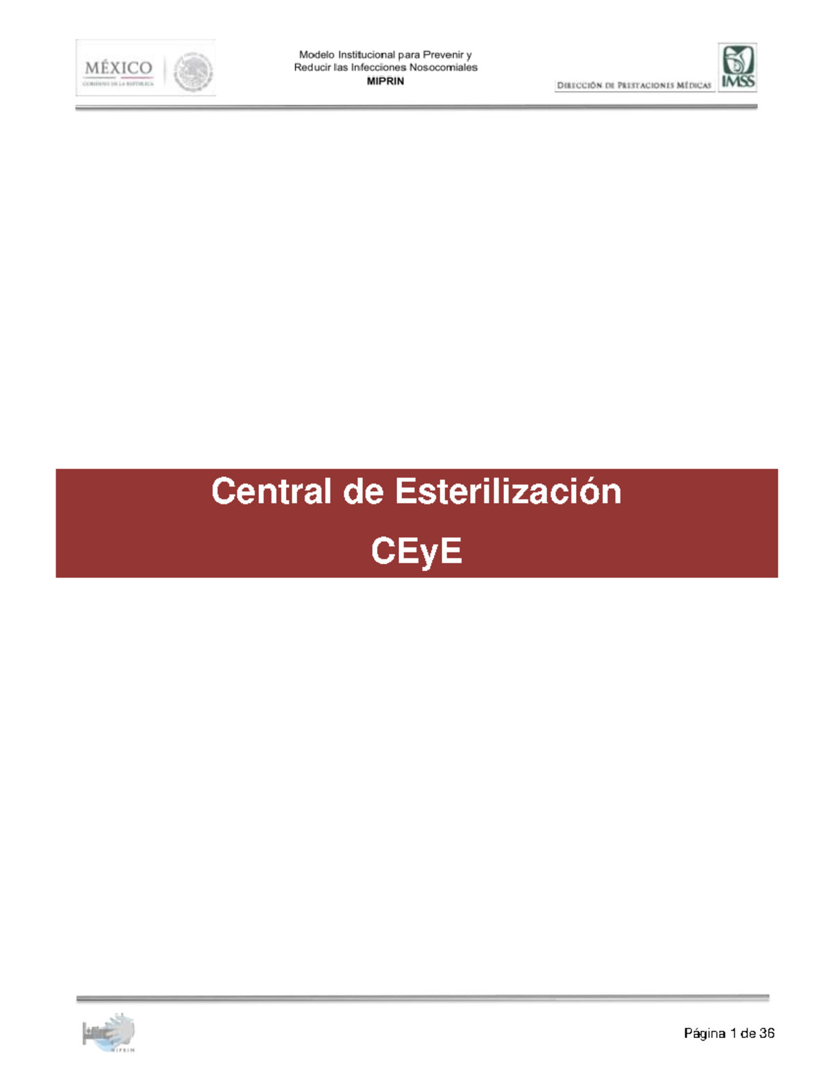 Lineamientos de la Central de Esterilización CEyE 2015: Proceso y ...