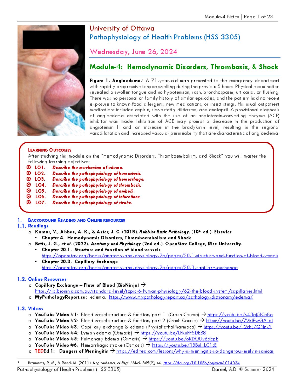 Module 4: Hemodynamic Disorders, Thrombosis & Shock (HSS3305) - Studocu