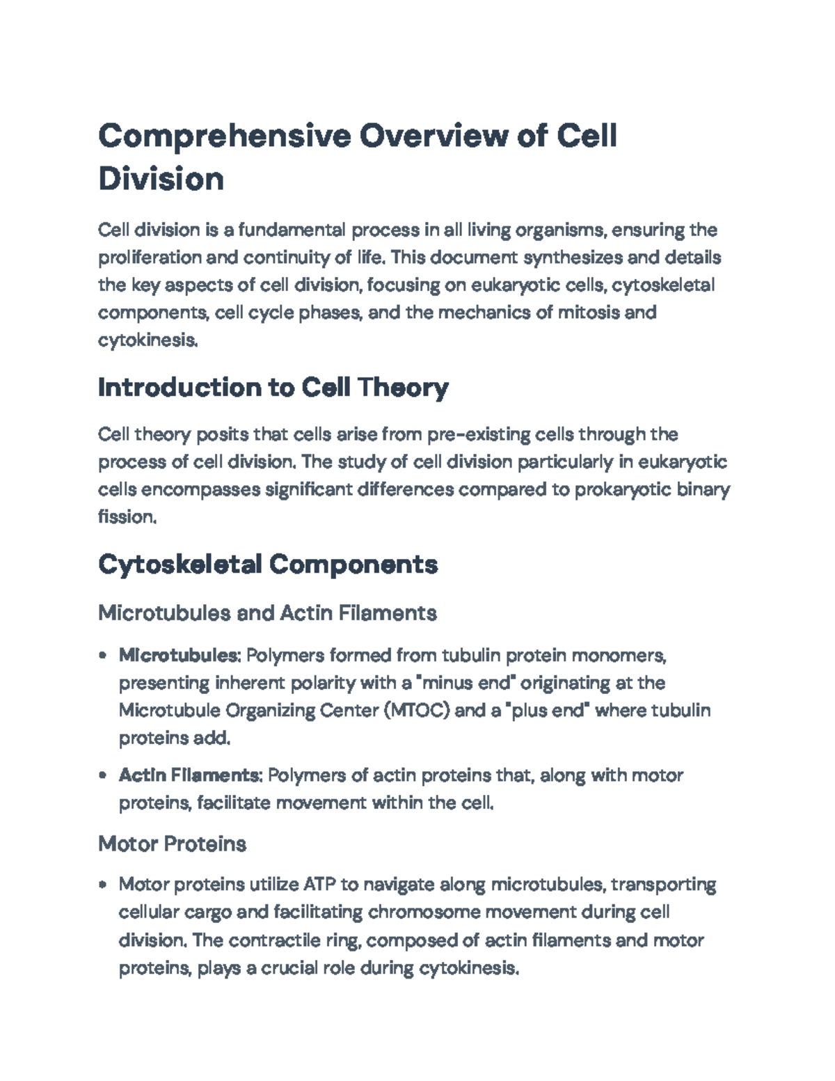Understanding Eukaryotic Cell Division: Mitosis and Cytokinesis ...
