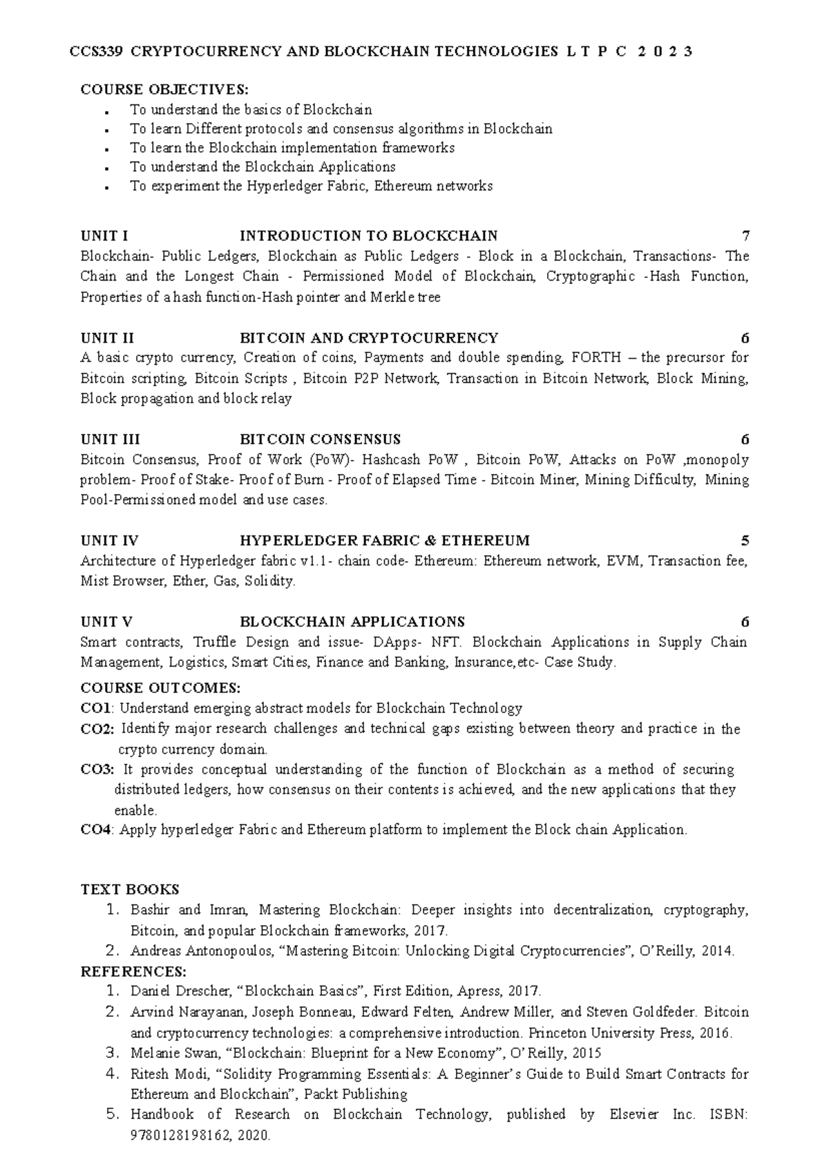 CCS339 Final Exam Notes on Cryptocurrency & Blockchain Tech - Studocu