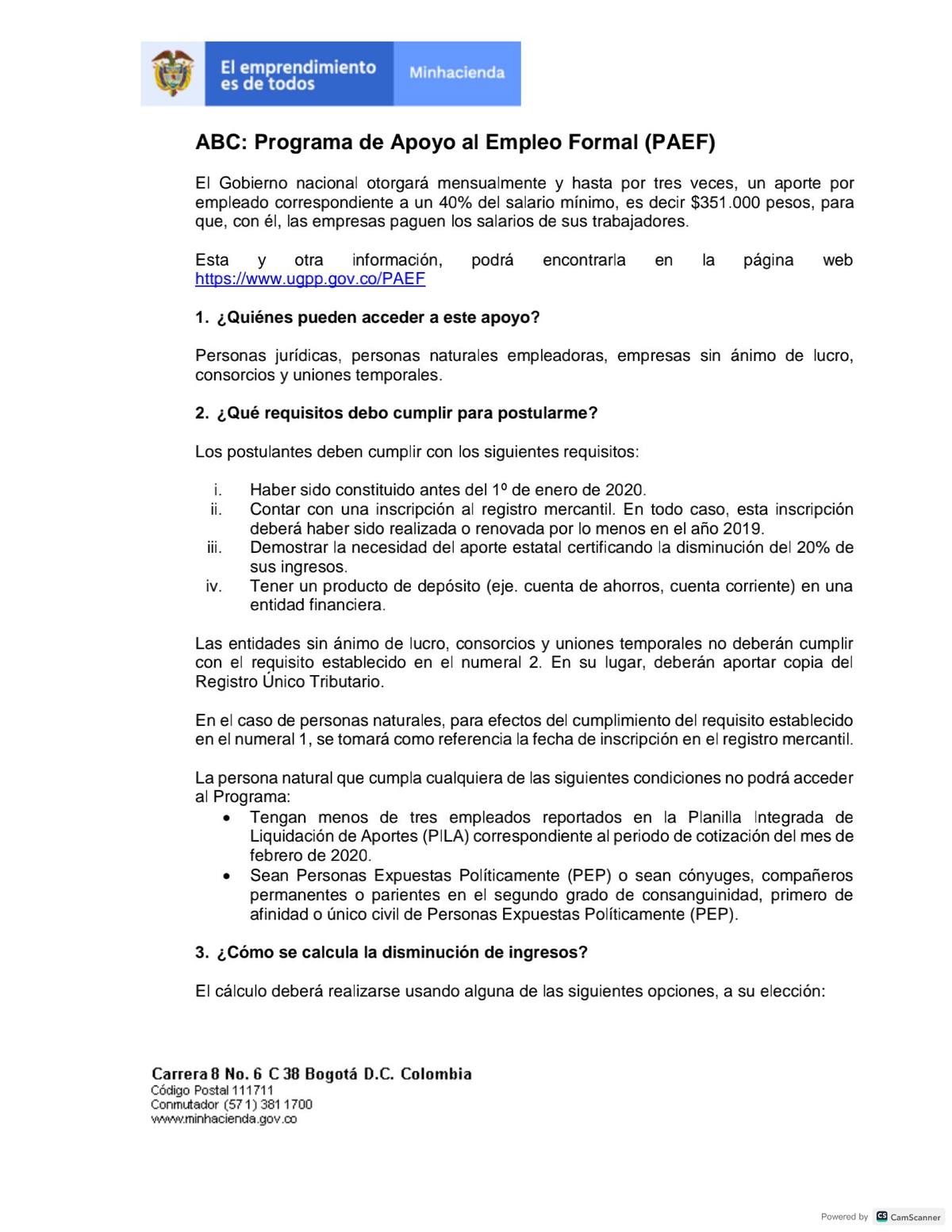 ABC PAEF: Programa de Apoyo al Empleo Formal - Requisitos y Beneficios ...
