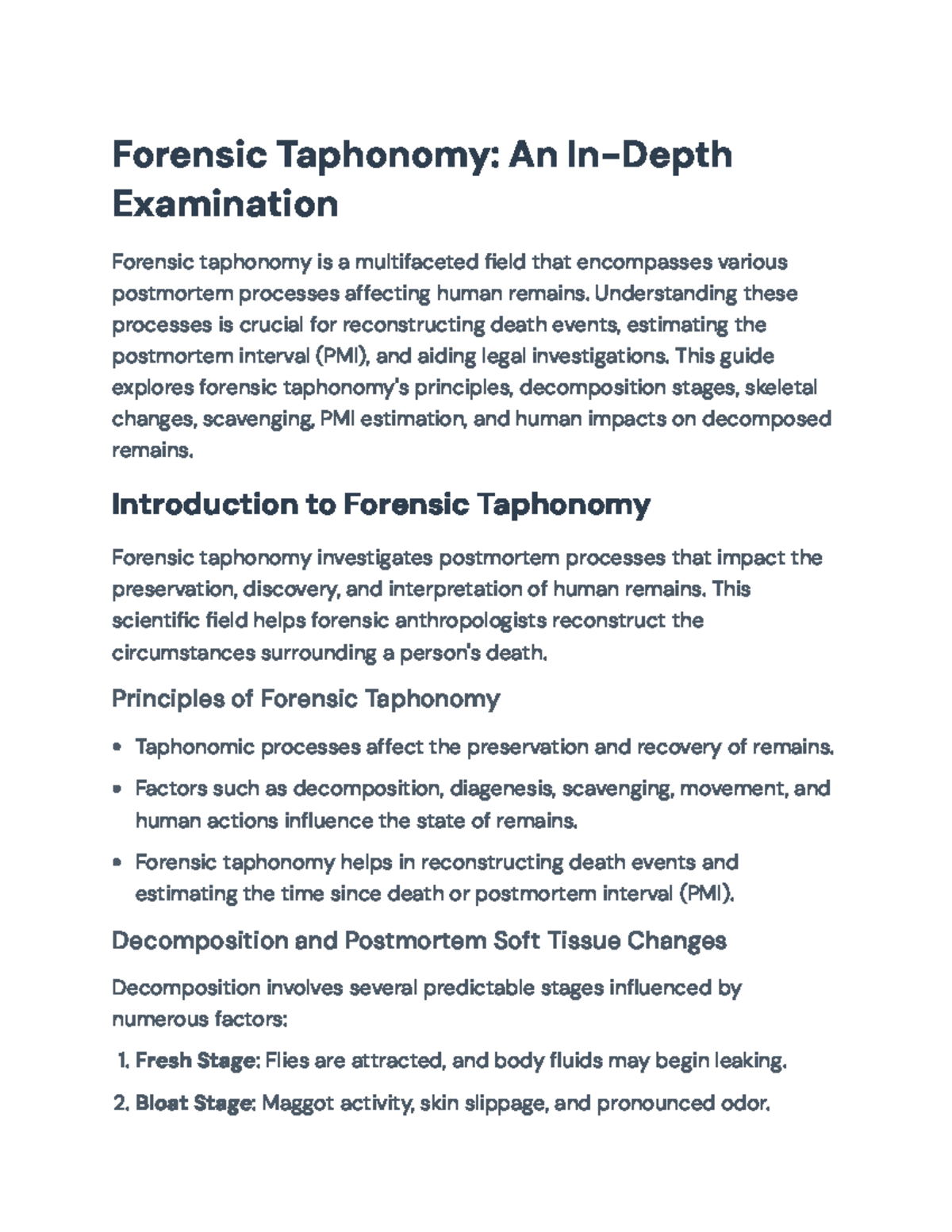 Forensic Taphonomy: Principles, Processes, and PMI Estimation Guide ...