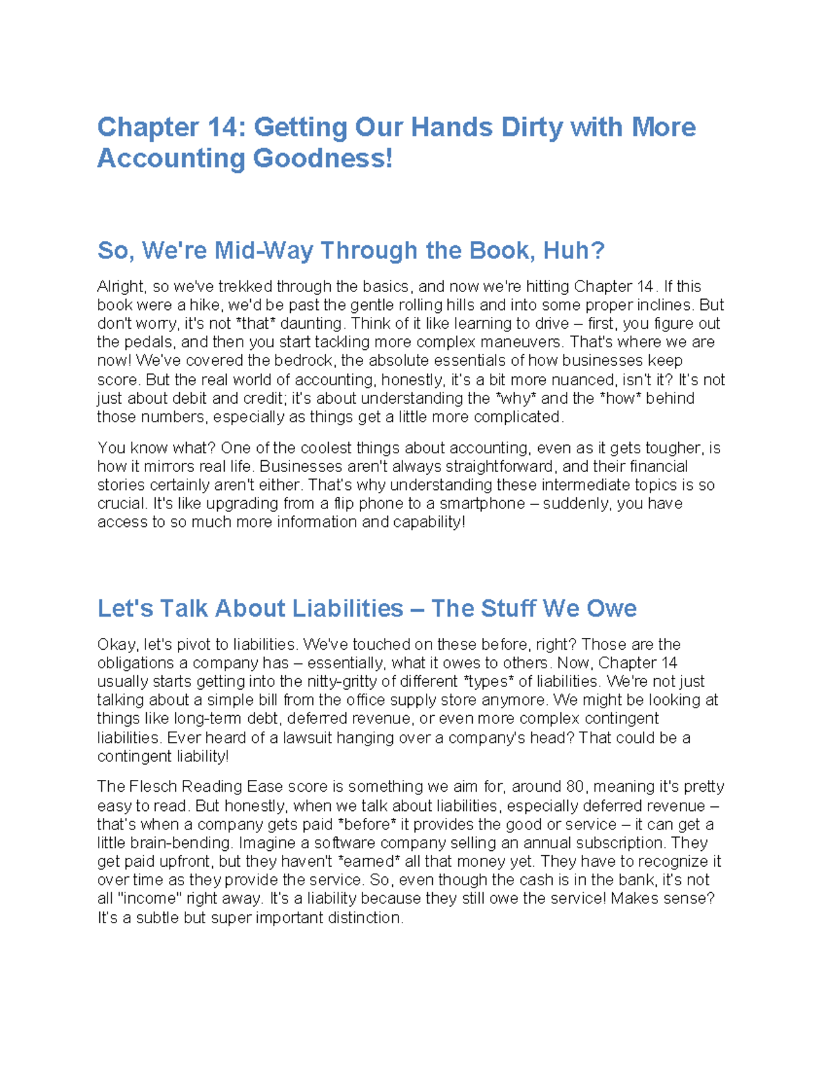 Fundamentals of Accounting - Chapter 14: Liabilities and Assets ...