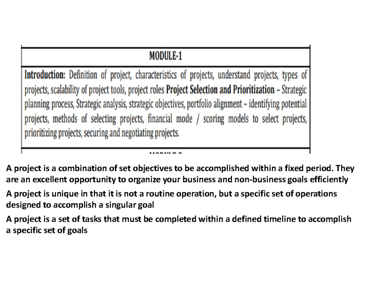 Project Management Overview: Key Concepts and Characteristics - Studocu
